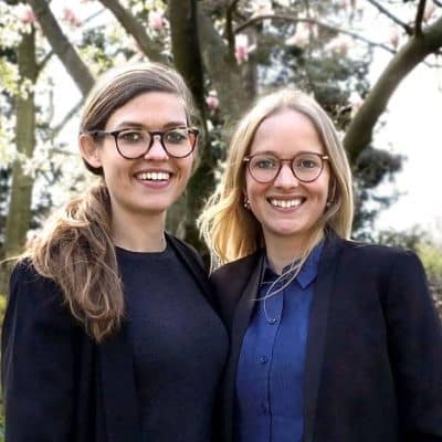 traceless-Gründerinnen Gründerinnen Dr. Anne Lamp und Johanna Baare (v.l.)