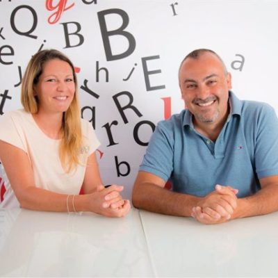 Photo: Isabelle Andrieu and Marco Trombetti, the two founders of Translated